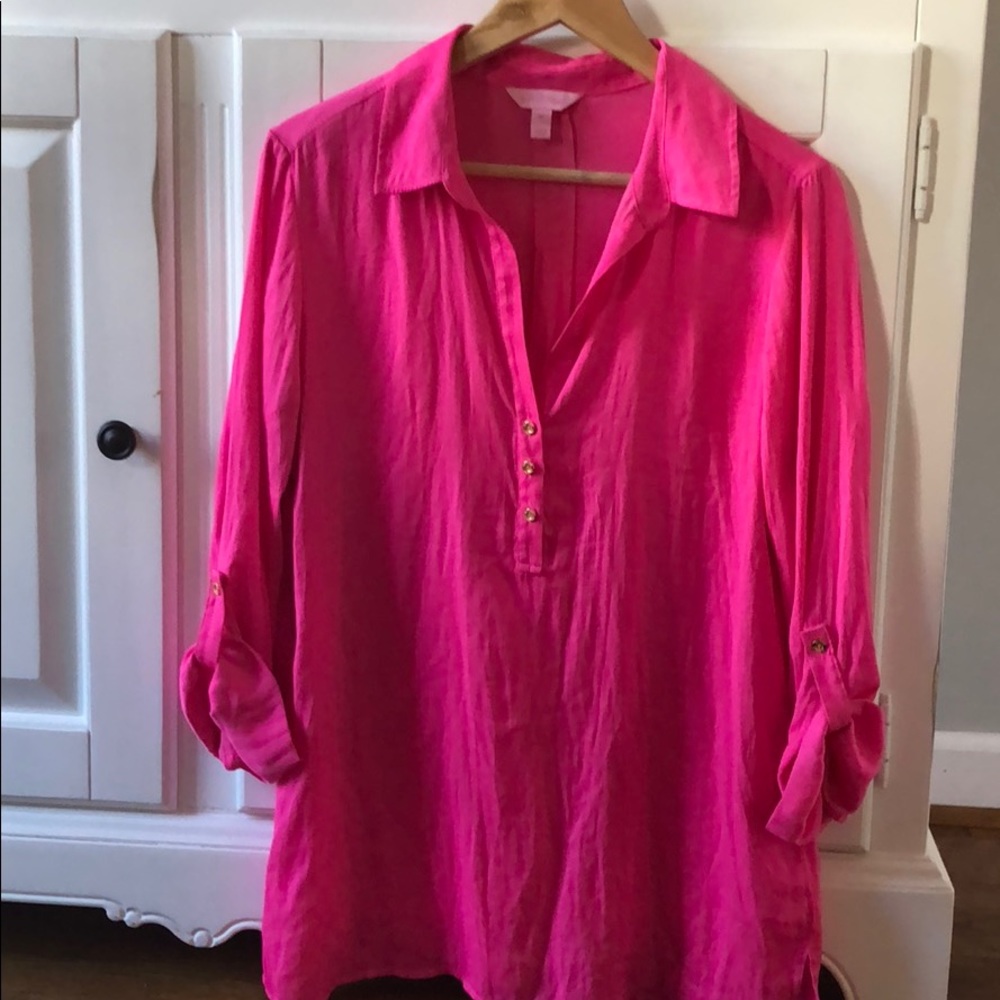 Lilly Pulitzer Hot Pink Tunic Size Medium